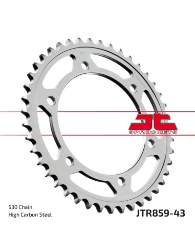 corona moto jt sprockets de acero de 43 dientes jtr859 43