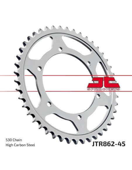 corona moto jt sprockets de acero de 45 dientes jtr862 45