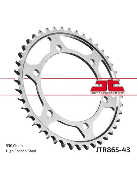 corona moto jt sprockets de acero de 43 dientes jtr865 43