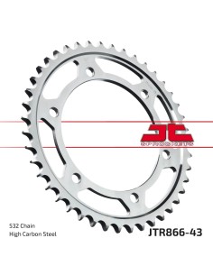 corona moto jt sprockets de acero de 43 dientes jtr866 43