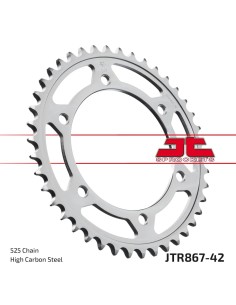 corona moto jt sprockets de acero de 42 dientes jtr867 42