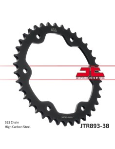 corona moto jt sprockets de acero de 38 dientes jtr893 38zbk