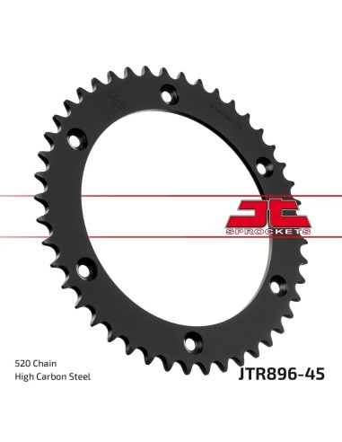 corona moto jt sprockets de acero de 45 dientes jtr896 45