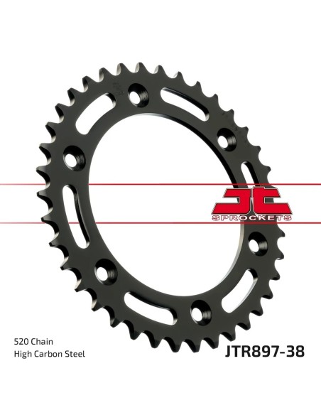 corona moto jt sprockets de acero de 38 dientes jtr897 38