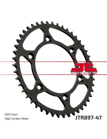 corona moto jt sprockets de acero de 47 dientes jtr897 47
