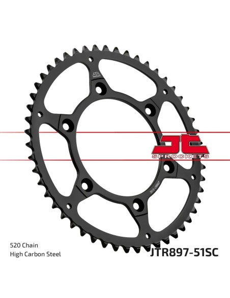 corona moto jt sprockets p 520 y 51 dientes autolimpiable jtr897 51sc