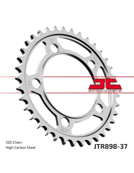 corona moto jt sprockets de acero de 37 dientes jtr898 37