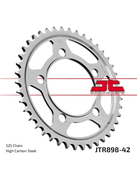 corona moto jt sprockets de acero de 42 dientes jtr898 42