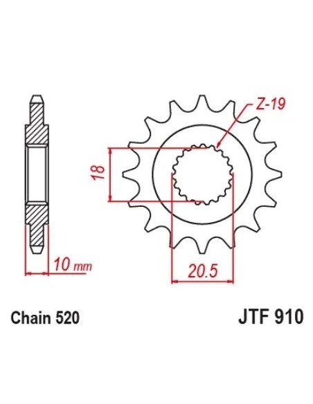 pinon de ataque zontes 125cc 14 dientes jtf910 14