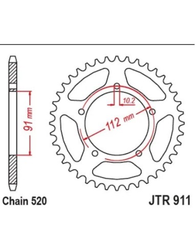 corona jt sprockets para zontes 125 46 dientes paso 520 jtr911 46