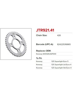 corona moto jt sprockets de acero de 41 dientes jtr921 41 2