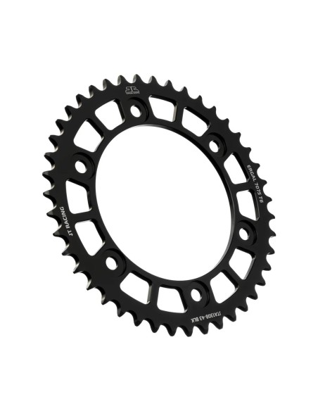 corona moto jt sprockets 43 dientes p 520 aluminio negro jta1308 43blk