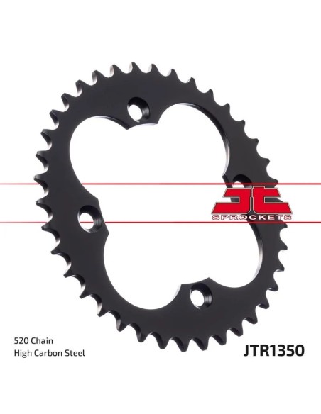 corona moto jt sprockets de aluminio de 39 dientes jta1350 39blk