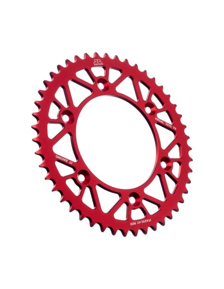 corona moto jt sprockets 47 dientes p 520 aluminio rojo jta210 47red