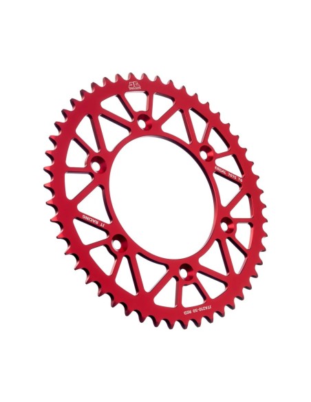 corona moto jt sprockets 50 dientes p 520 aluminio rojo jta210 50red