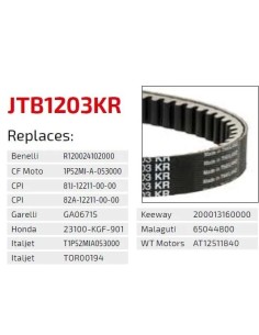 correa moto jt kevlar honda premium jtb1208kr 2