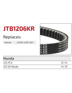 correa moto jt kevlar honda premium jtb1205kr 2