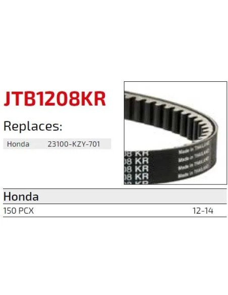 correa moto jt kevlar honda premium jtb1206kr