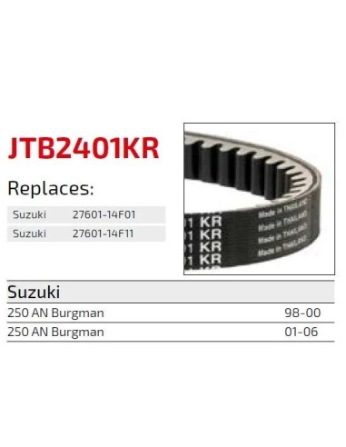 correa moto jt kevlar suzuki premium jtb2503kr