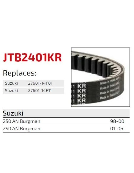 correa moto jt kevlar suzuki premium jtb2503kr