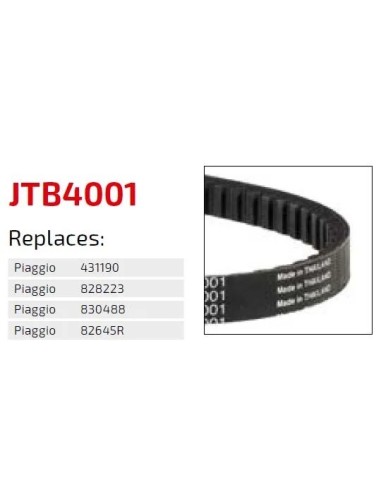 correa de transmision moto jt sprockets premium jtb4001