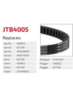 correa de transmision moto jt sprockets premium jtb4005 2
