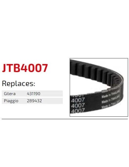 correa de transmision moto jt sprockets premium jtb4007