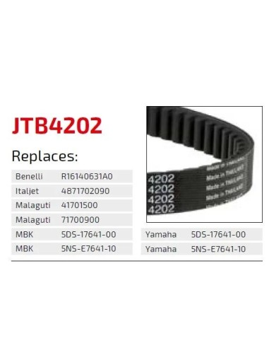 correa de transmision moto jt sprockets premium jtb4202