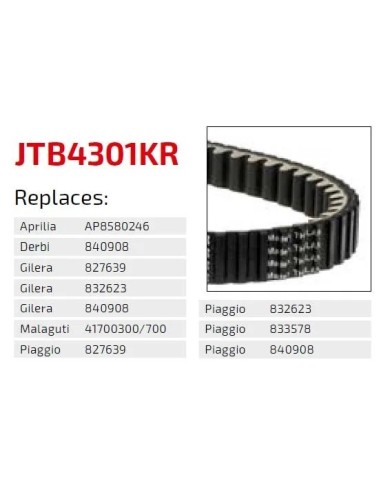 correa moto jt kevlar piaggio premium jtb3201kr