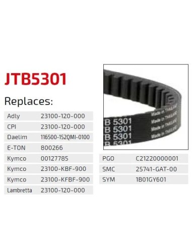 correa de transmision moto jt sprockets premium jtb5301