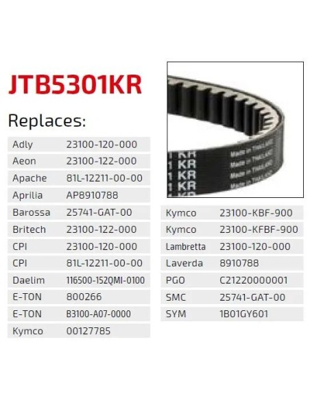 correa moto jt kevlar kymco premium jtb5301kr