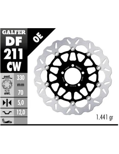 disco freno moto galfer flotante wave completo 330