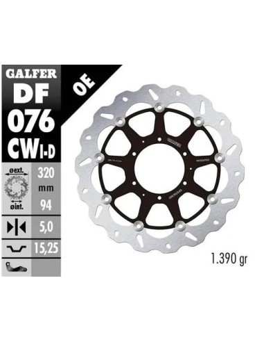 disco freno moto flotante galfer wave 320x5m df076