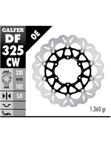 disco freno moto galfer flotante wave completo 320