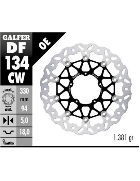 disco freno moto galfer flotante wave completo 330