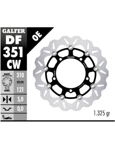 disco freno moto galfer wave flotante completo df3