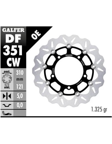 disco freno moto galfer wave flotante completo df3