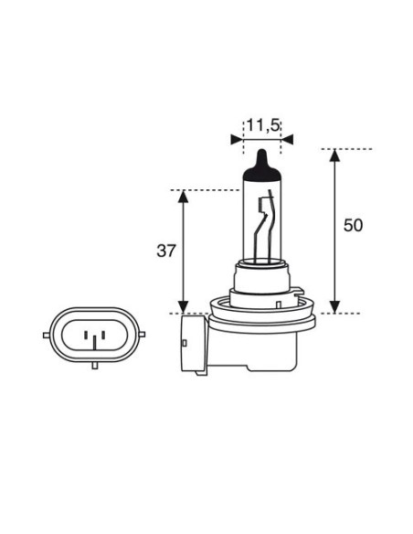 lampara para moto halogena h11 12v 55w 52