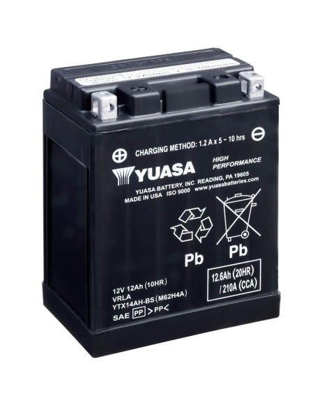 Batería Yuasa YTX14AH-BS Alto Rendimiento