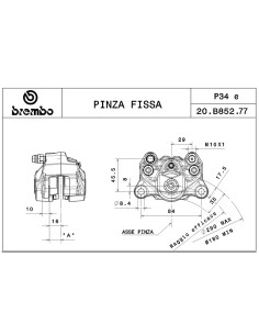 pinza de freno trasera derecha brembo p34c color titanio ref 20b85277 2