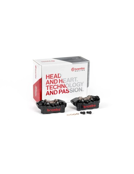 pinzas brembo racing pinzas de freno radiales cnc gp4 rb negras 100mm 220b47330