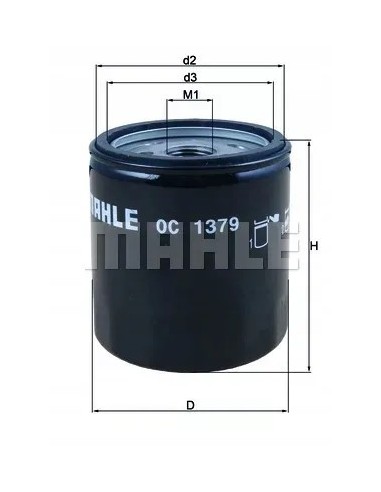 filtro de aceite mahle oc1379 cof071 hf171