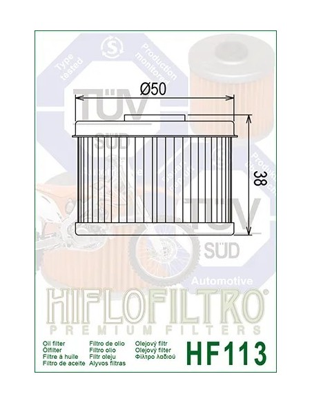 filtro de aceite hf 113 hiflofiltro