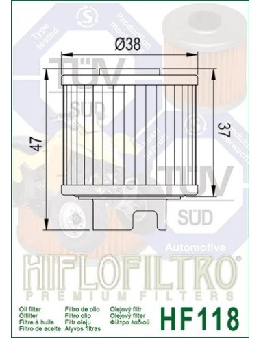 filtro de aceite hiflofiltro hf118
