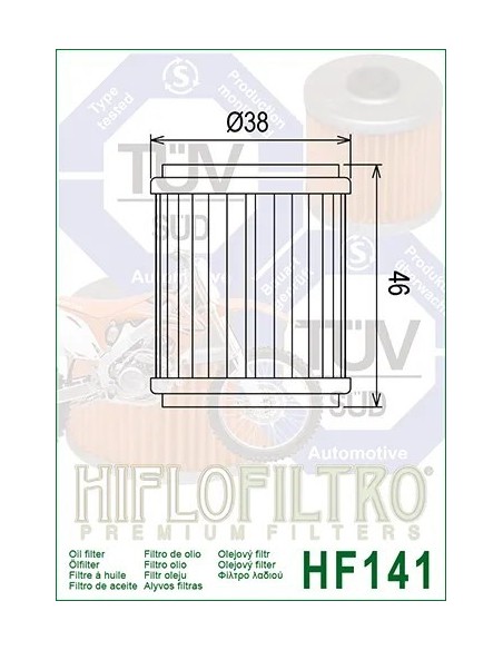 filtro de aceite hf 141 hiflofiltro
