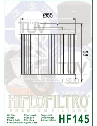 filtro de aceite hf 145 hiflofiltro