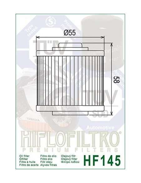 filtro de aceite hf 145 hiflofiltro