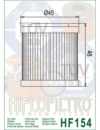 filtro de aceite hf 154 hiflofiltro
