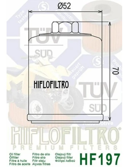 filtro de aceite hiflofiltro hf197