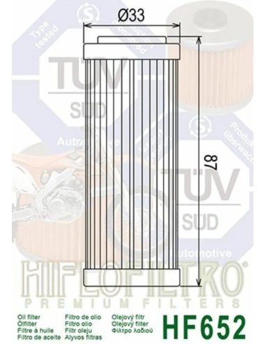 filtro aceite hifofiltro hf652